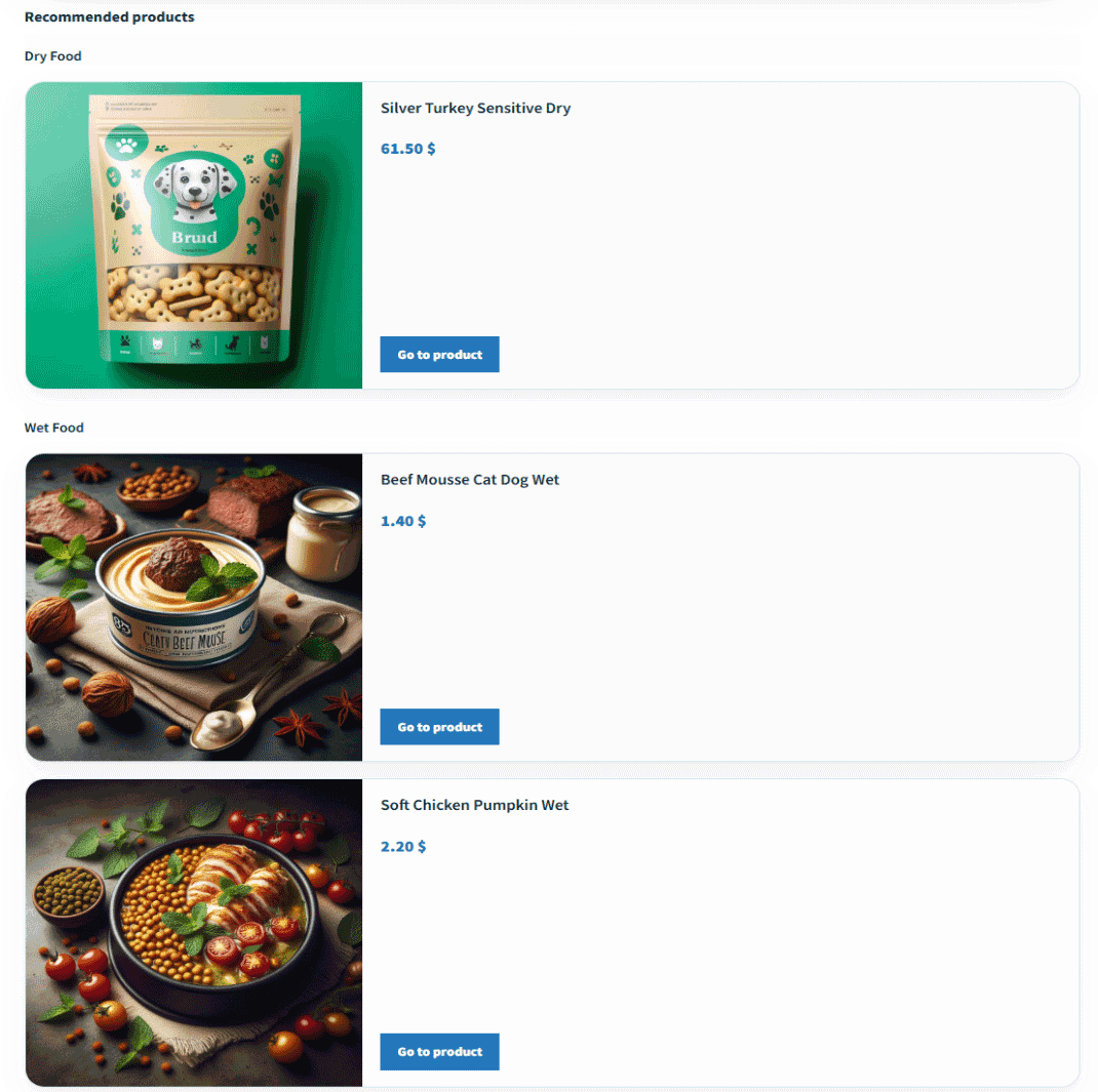Prodotti WooCommerce consigliati per la dieta di Argo